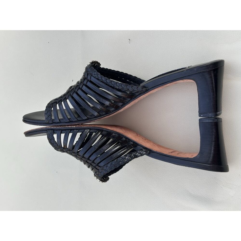 Brighton Freddi Womens Black Leather Slide Block Heel Sandal Shoe - Size 6.5M - Picture 10 of 11